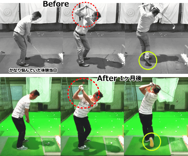 経験者の改善したスイング①
